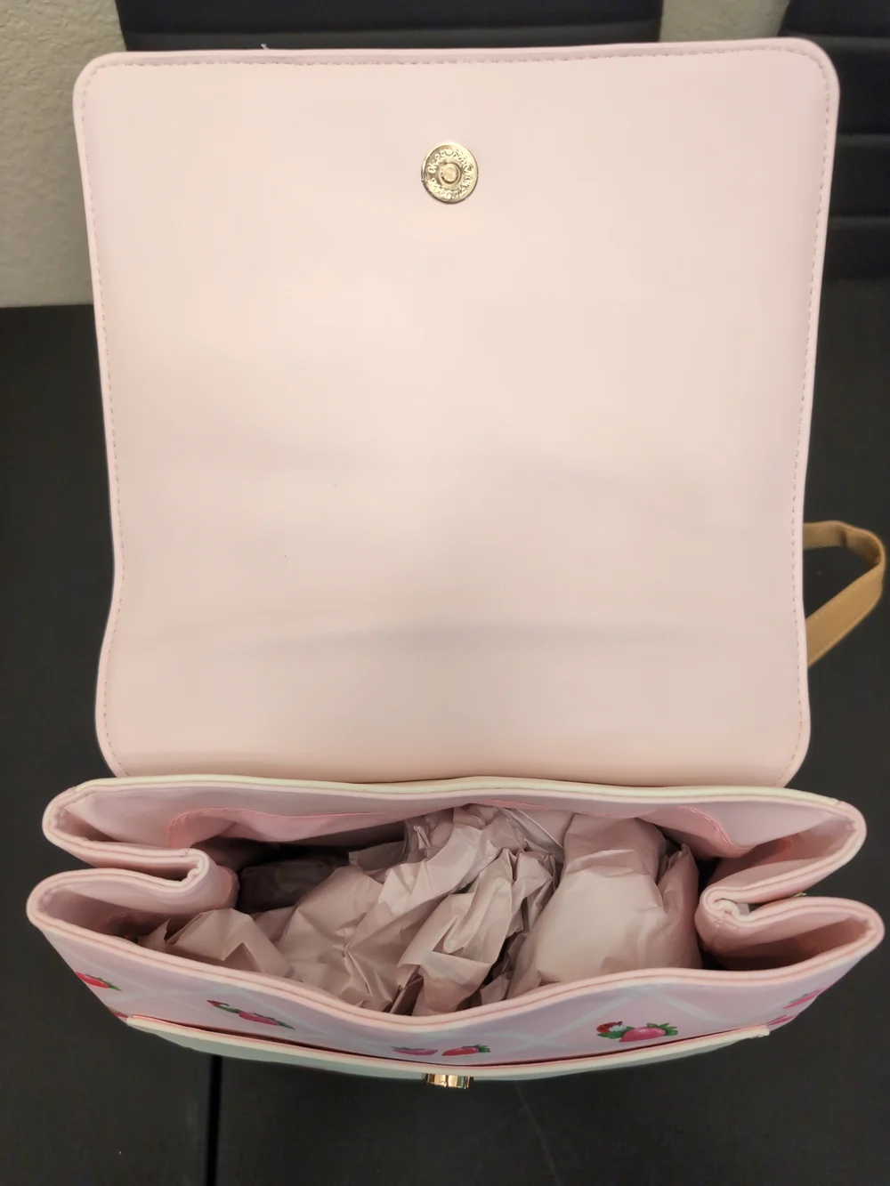 NWOT Strawberry Shortcake Pink Lace Strawberries And Bows Mini Backpack